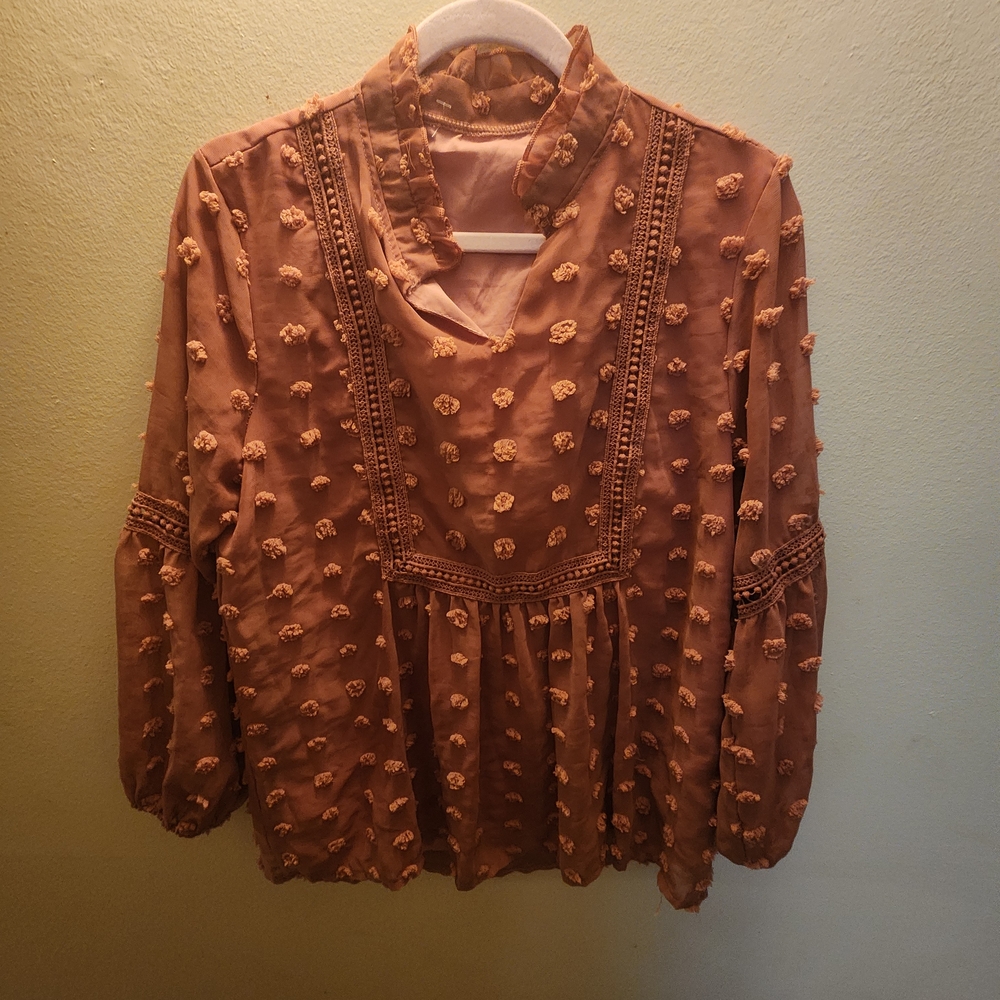 Elegant Women's Brown Textured Top